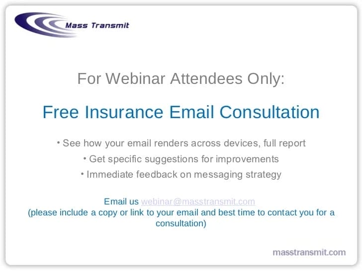 marketing tip for solicting insurance theough email