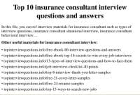 questions interview insurance